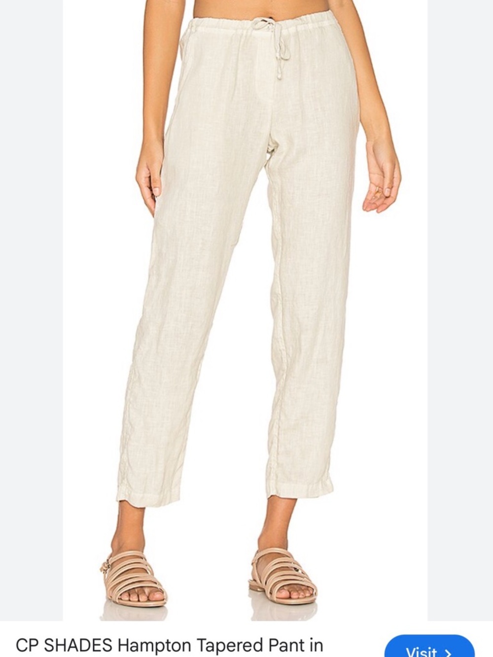 CP SHADES linen tapered cropped pants